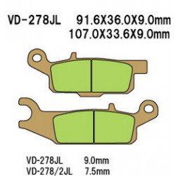 Колодки тормозные Vesrah VD-278/2JL