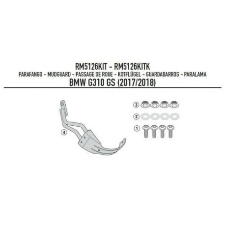 Крепление Kappa для хаггеров Kappa KRM01 и KRM02 на BMW G310GS 17-19 RM5126KITK